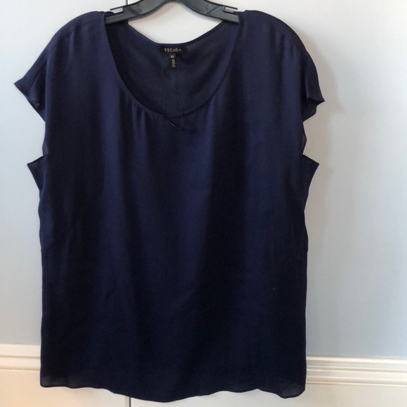 Escada Tops - Escada Navy blue shell 100% silk